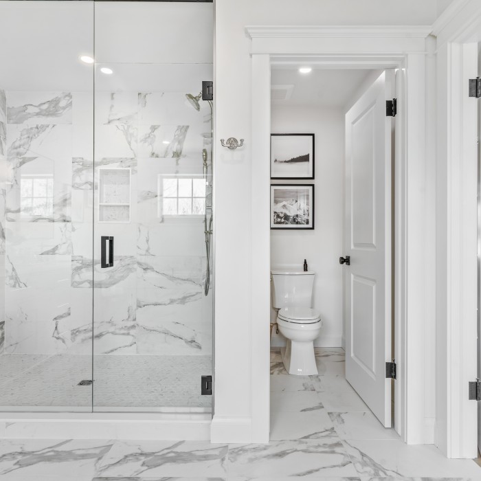 Master ensuite shower and private water closet