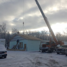 Lifting Roof Truss Quadrant With Crane