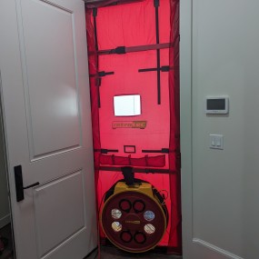 Final Blower Door Test - 0.68 ACH/50 almost Passive House air tightness